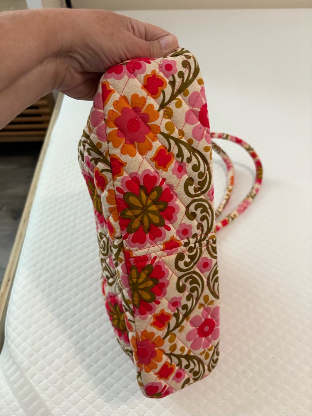 Vera Bradley Alice Kisslock Satchel Bag Folkloric Floral Quilted Retired EUC - Picture 5 of 17